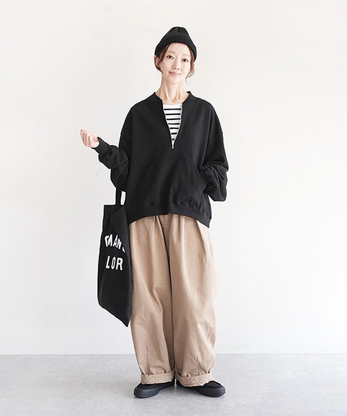 SOLAMONAT（ソラモナ） tシャツ ふわりと裏毛 ハーフジッププル