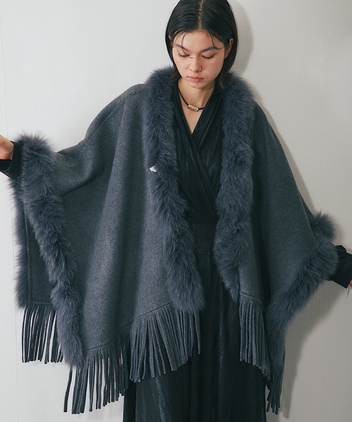 SMILE ORCHID（スマイルオーキッド） ノーカラーコート コート ウール