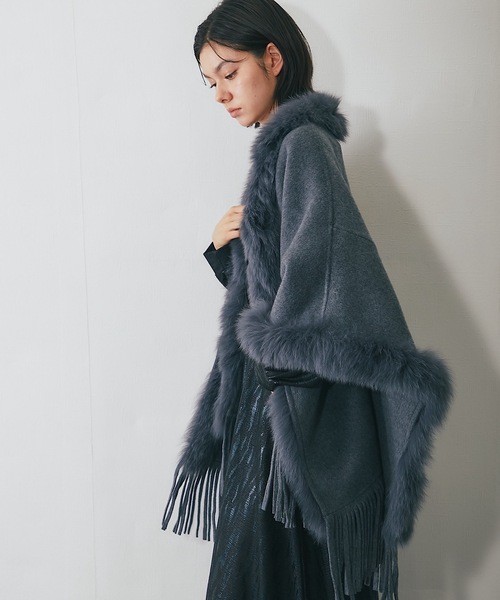 SMILE ORCHID（スマイルオーキッド） ノーカラーコート コート ウール