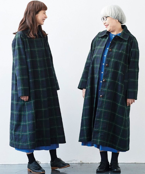 「Sunny clouds」 ステンカラーコート MEDIUM ネイビー レディース_画像4