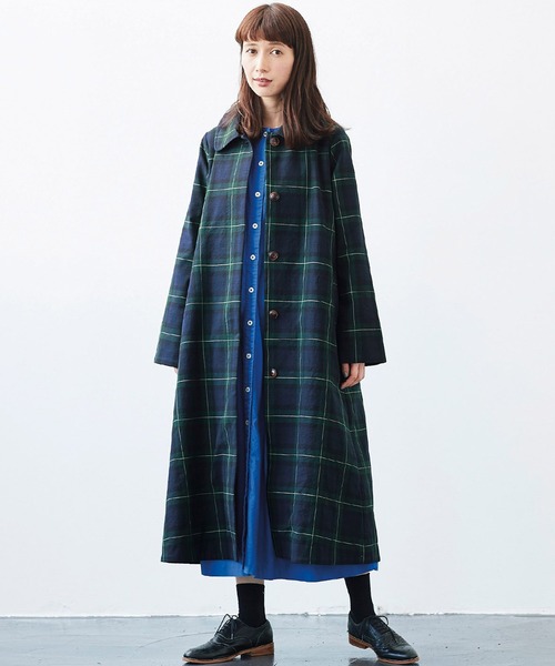 「Sunny clouds」 ステンカラーコート MEDIUM ネイビー レディース_画像5