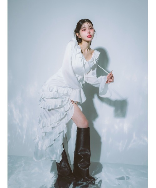 「Darich」 長袖ワンピース FREE ホワイト レディース_画像3