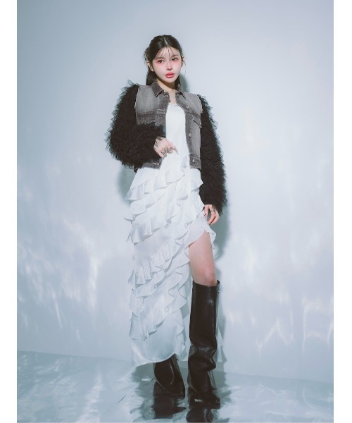 「Darich」 長袖ワンピース FREE ホワイト レディース_画像4