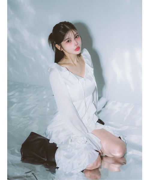 「Darich」 長袖ワンピース FREE ホワイト レディース_画像7