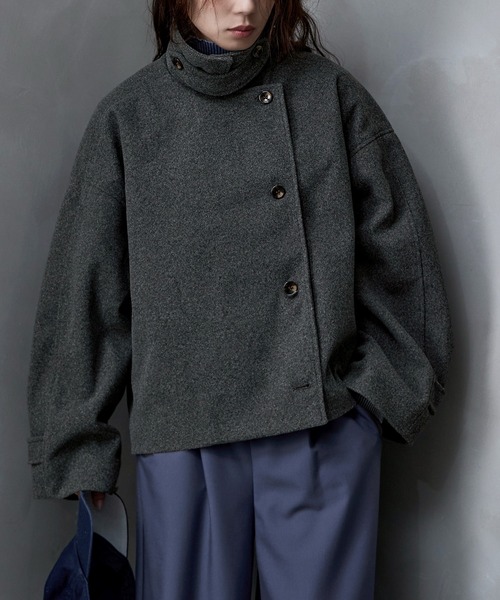「etoll.」 ステンカラーコート M チャコール レディース_画像2