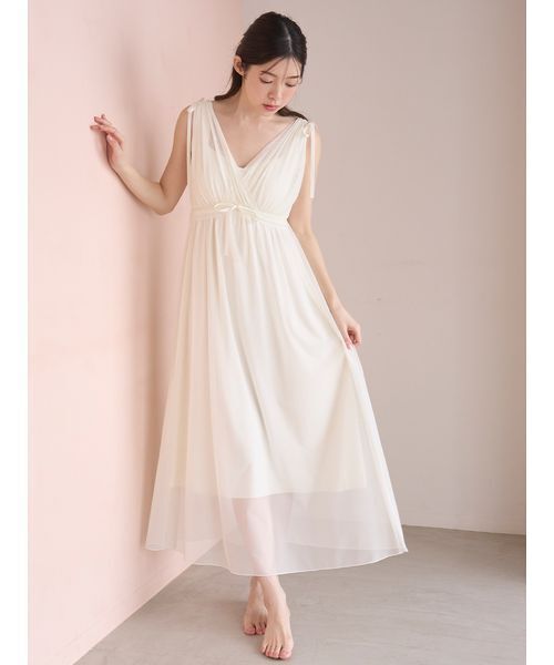 SNIDEL HOME パジャマ ルームウェア ナイトブラ付きチュールカットソー