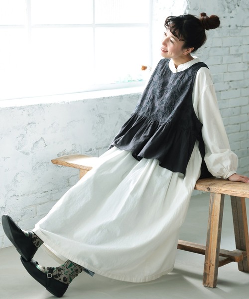 soulberry（ソウルベリー） ベスト ジレ 味わい刺繍ベスト レディース