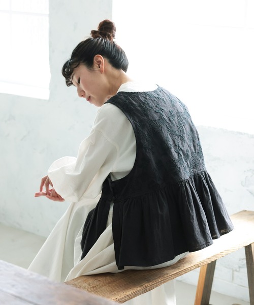 soulberry（ソウルベリー） ベスト ジレ 味わい刺繍ベスト レディース
