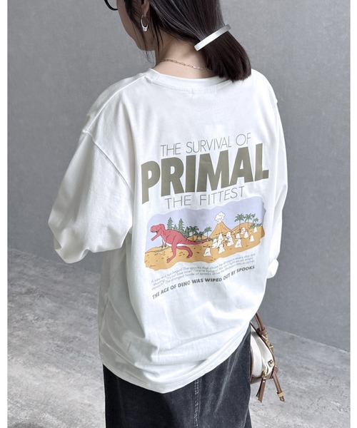reca（レカ） tシャツ 恐竜おばけ刺繍＆プリントロゴTシャツ 