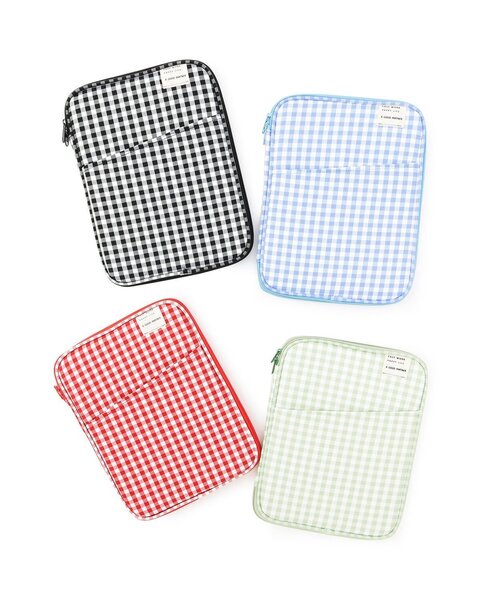 専用です⭐︎ タブレットケース　おむつポーチ　入学グッズ　座布団カバー ポーチ 「ランドセルにすっぽり収まる」ギンガムチェックタブレット