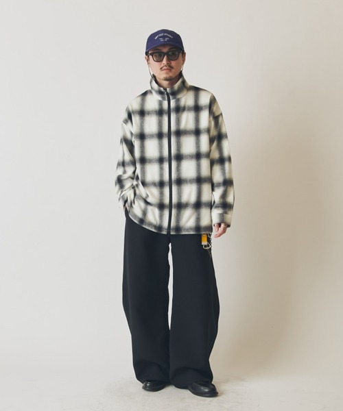 シャツ 「CHEMISE」 スタンドカラー オンブレーシャツジャケット メンズの画像