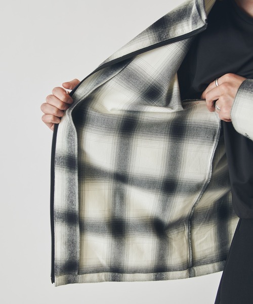 シャツ 「CHEMISE」 スタンドカラー オンブレーシャツジャケット メンズの画像