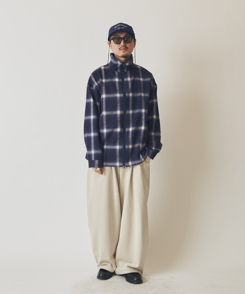 シャツ 「CHEMISE」 スタンドカラー オンブレーシャツジャケット メンズの画像