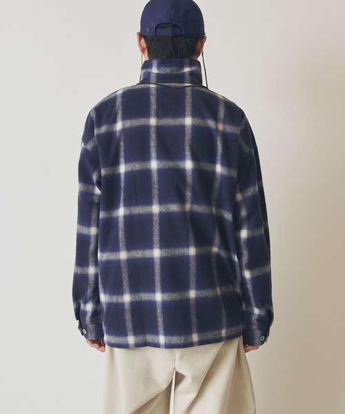シャツ 「CHEMISE」 スタンドカラー オンブレーシャツジャケット メンズの画像