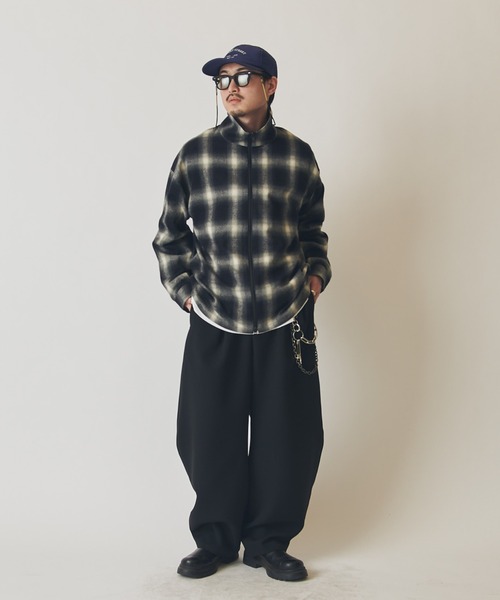 シャツ 「CHEMISE」 スタンドカラー オンブレーシャツジャケット メンズの画像