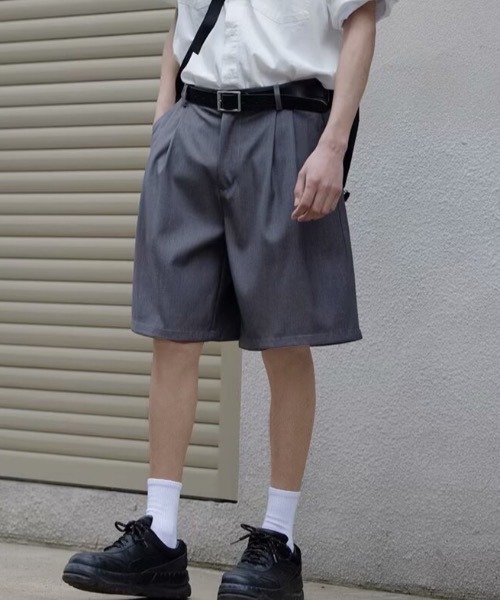 ハーフパンツ スラックス 短パン 「26年春夏新作」2タックハーフ