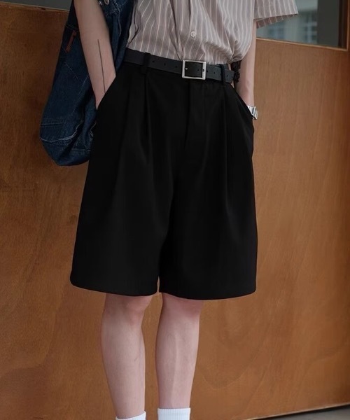 ハーフパンツ スラックス 短パン 「26年春夏新作」2タックハーフ