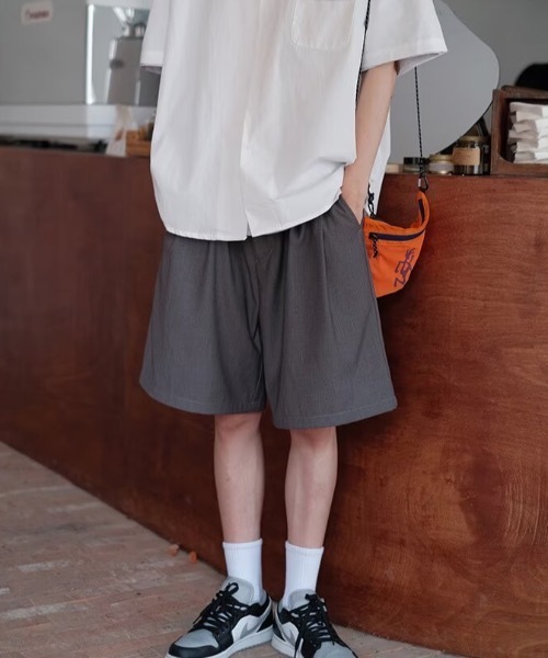 ハーフパンツ スラックス 短パン 「26年春夏新作」2タックハーフ