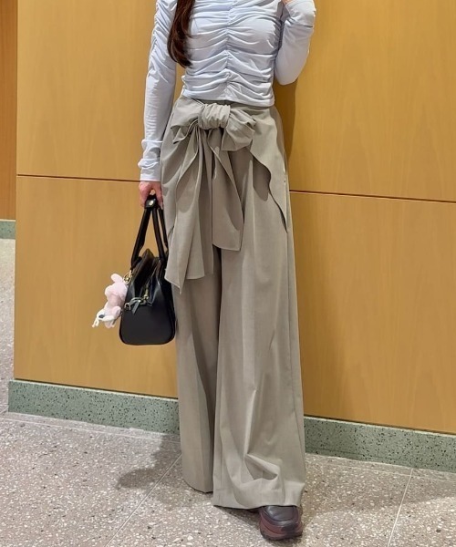 SNIDEL（スナイデル） ワイドパンツ パンツ リボン2wayデザインパンツ