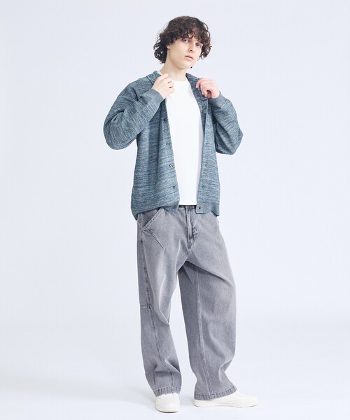ABAHOUSE（アバハウス） カーディガン ハニカムメッシュ ニットポロ