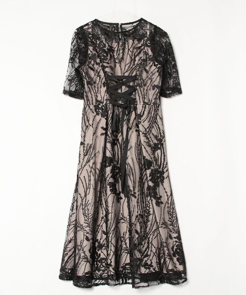 「PREFERIR」 7分袖ワンピース MEDIUM ブラック レディース_画像2