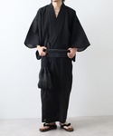 甚平 浴衣 しじら織 浴衣 5点セット 帯 下...の詳細画像1
