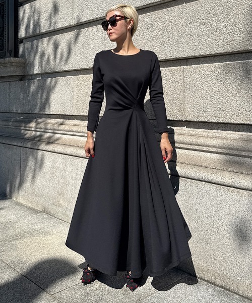 「JENNE」 長袖ワンピース LARGE アイボリー レディース_画像2