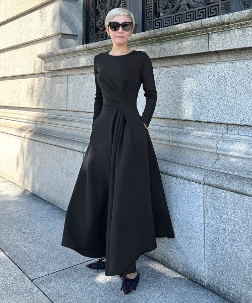 「JENNE」 長袖ワンピース LARGE アイボリー レディース_画像3