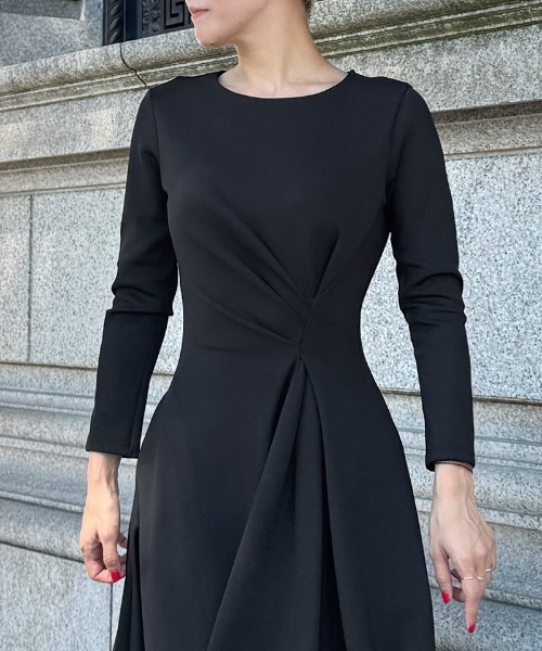 「JENNE」 長袖ワンピース LARGE アイボリー レディース_画像5