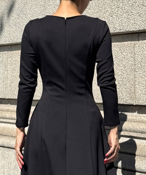 「JENNE」 長袖ワンピース LARGE アイボリー レディース_画像9