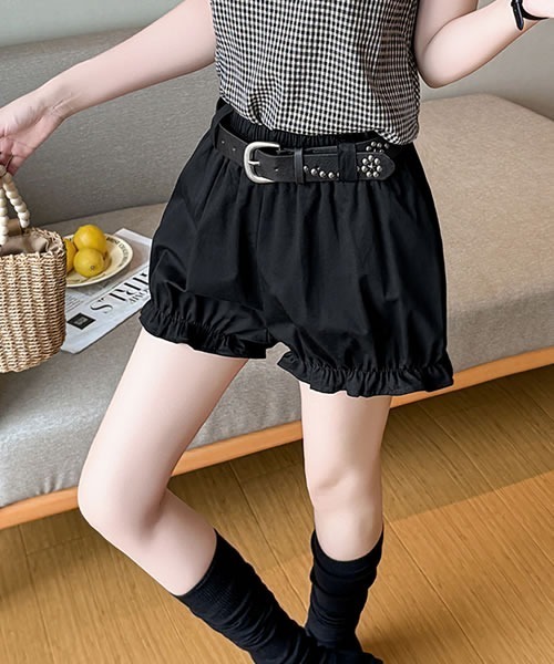 パンツ ベルト付バルーンショートパンツ レディース : ZOZOTOWN Yahoo