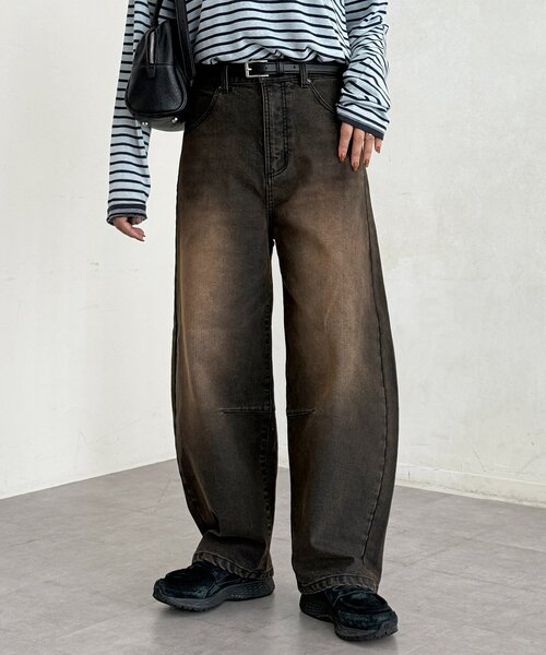 「CPCM」 ブーツカットデニムパンツ SMALL ネイビー レディース_画像2