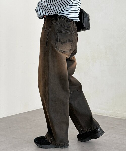 「CPCM」 ブーツカットデニムパンツ SMALL ネイビー レディース_画像4