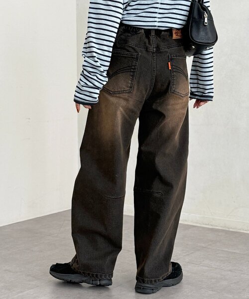 「CPCM」 ブーツカットデニムパンツ SMALL ネイビー レディース_画像5