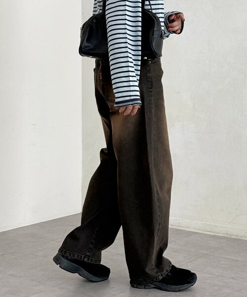 「CPCM」 ブーツカットデニムパンツ SMALL ネイビー レディース_画像7