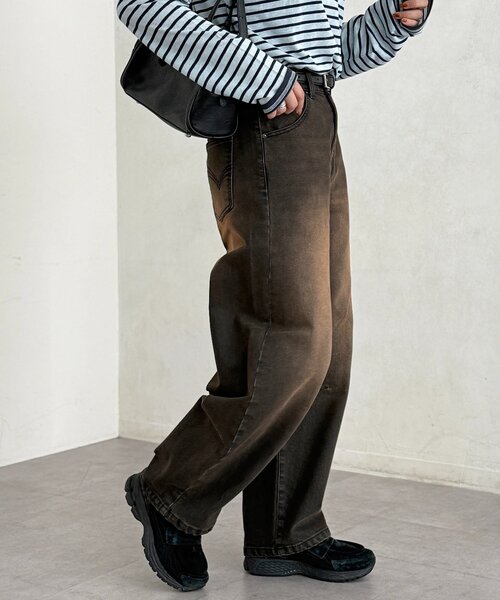 「CPCM」 ブーツカットデニムパンツ SMALL ネイビー レディース_画像8