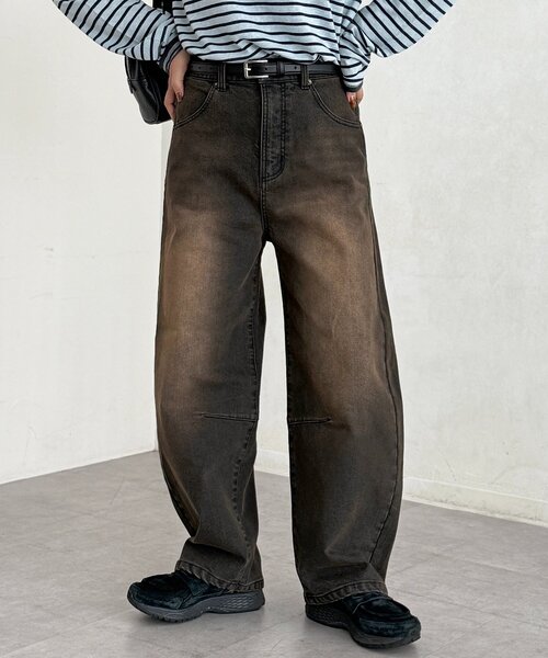 「CPCM」 ブーツカットデニムパンツ SMALL ネイビー レディース_画像9