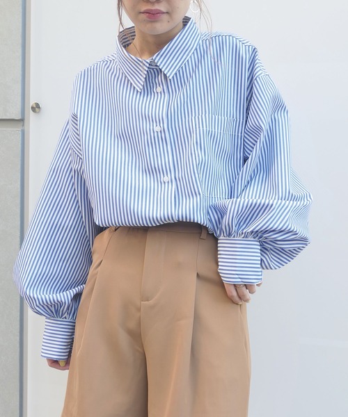 「CORNERS」 長袖シャツ M ネイビー レディース_画像5