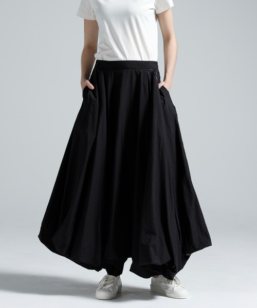 Y-3 ブラック ロングスカート Y-3 ロング スカート GRADIENT 3 STRIPES NYLON BALOON SKIRT