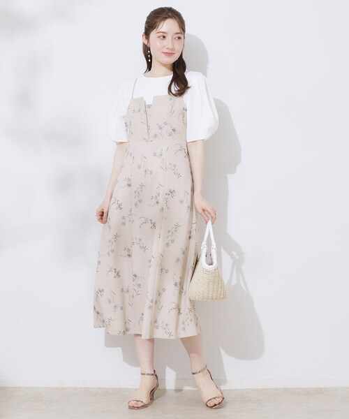 「couture brooch」 キャミソールワンピース 38 ブラウン系その他 レディース_画像2