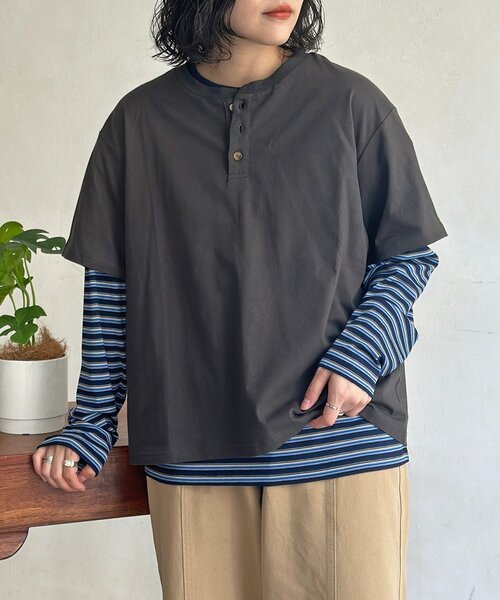 ORCIVAL（オーシバル） ボーダー柄半袖Tシャツ 4 レッド メンズ