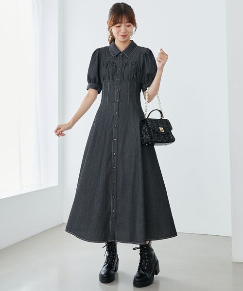 「MAJESTIC LEGON」 シャツワンピース X-SMALL ブラック系その他2 レディース_画像9