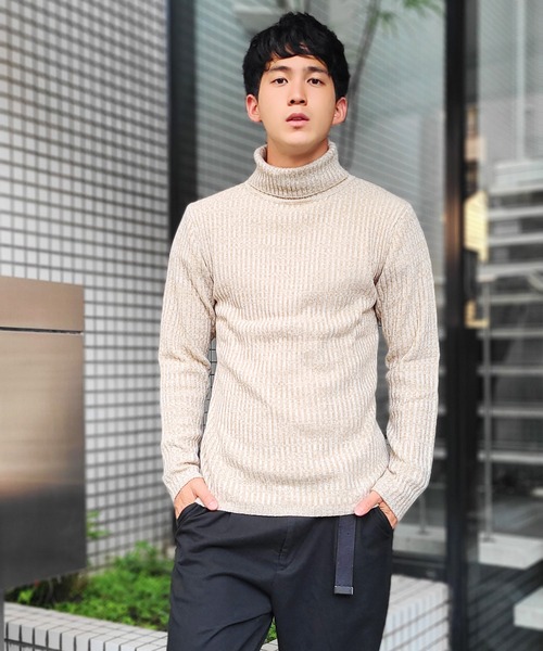 WESTSEA（ウエストシー） セーター ニット ウールミックス 2×2RIB 長袖