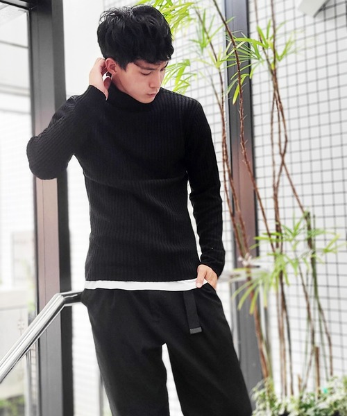 WESTSEA（ウエストシー） セーター ニット ウールミックス 2×2RIB 長袖