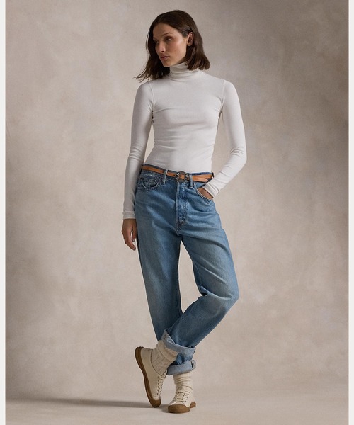 ポロゴルフ　長袖タートルネックシャツ　ストレッチ　美品　M ホワイト　ラルフ ラルフ ローレン（RALPH LAUREN）（メンズ）ゴルフウェア クラシック