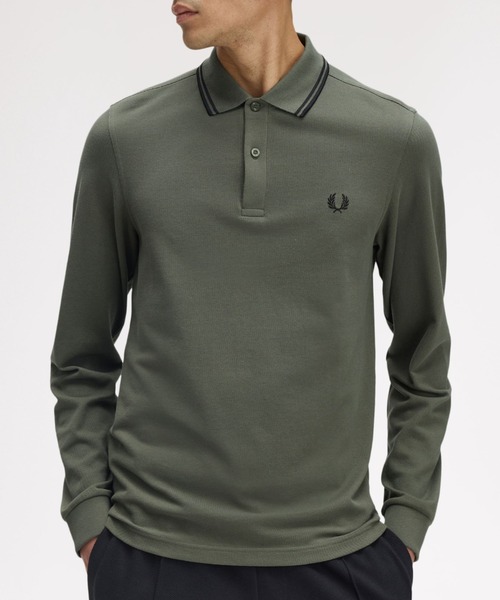 Fred Perry フレッドペリー ポロシャツ グレー 長袖 L 美品 FRED PERRYフレッドペリーL長袖ボダンダウン ポロシャツ グレー