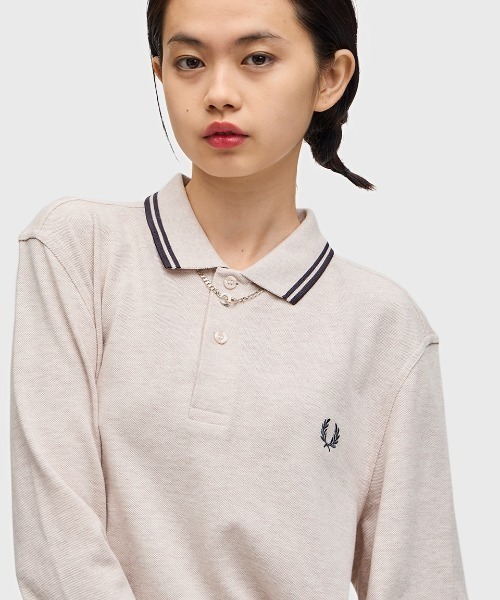 Fred Perry ベージュ 長袖ポロシャツ