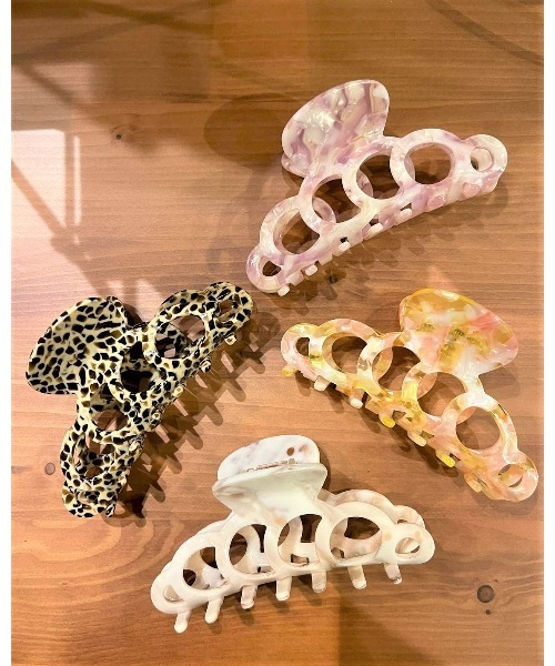 mou（ファッション） ヘアクリップ ライトカラーマーブルヘア