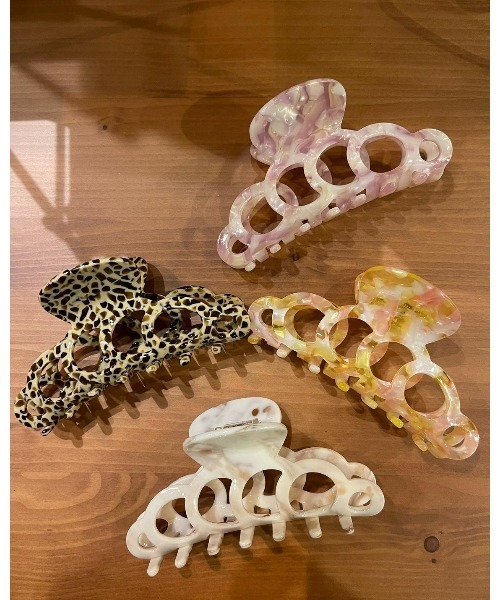 mou（ファッション） ヘアクリップ ライトカラーマーブルヘア