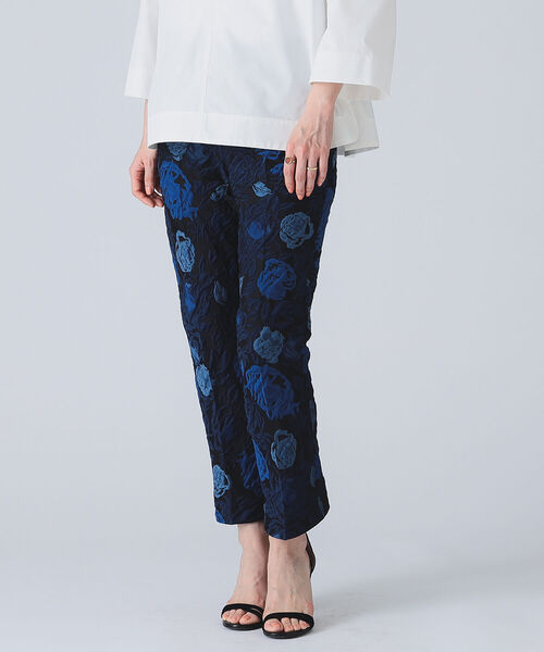 40 割引36 レディース Sサイズ相当 38 レディース Mサイズ相当 40 レディース Lサイズ相当 ブルー最愛 パンツ M Fil ヴィーナス フラワー ジャカード パンツ ボトムス パンツ レディースファッション ファッション36 レディース Sサイズ相当 38